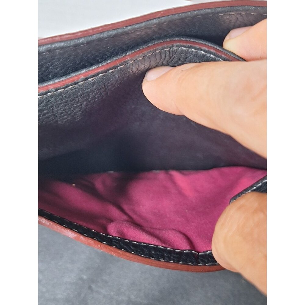 Vtg COACH Chelsea Pebbled Black Leather Handbag Tote C06S-8E97 Mauve Pink Lining - Picture 4 of 12